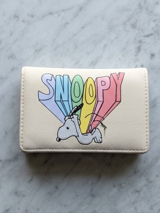 Peanuts Accessories - Peanuts NWOT Snoopy Rainbow Card Wallet - Cream with Pastel Accents